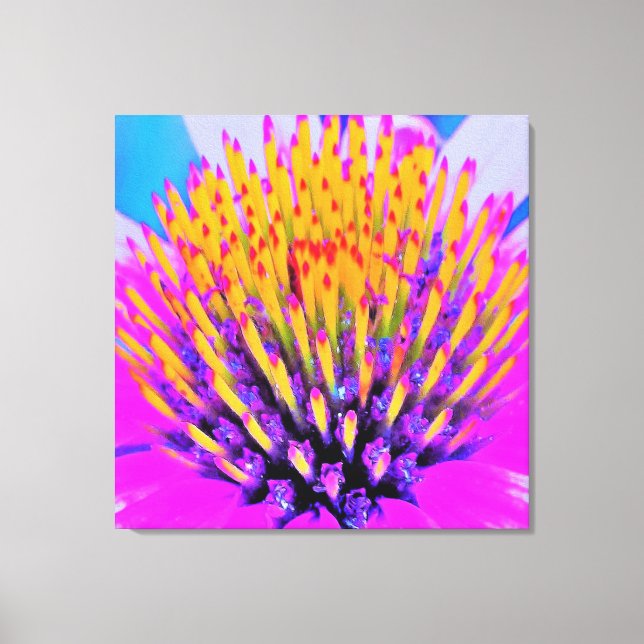 Shock rosa och Gult för abstrakt makro Canvastryck (Framsida)