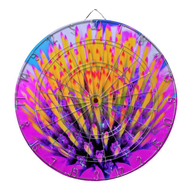 Shock rosa och Gult för abstrakt makro Darttavla (Framsidan)