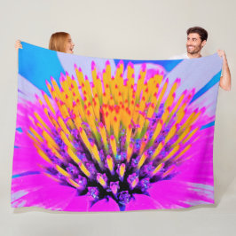 Shock rosa och Gult för abstrakt makro Fleecefilt