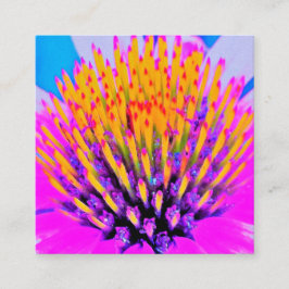 Shock rosa och Gult för abstrakt makro Fyrkantigt Visitkort