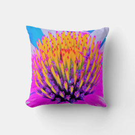 Shock rosa och Gult för abstrakt makro Kudde