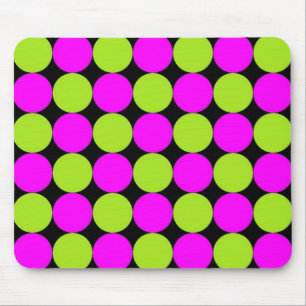 Shock rosa och kalk Polka dots Musmatta