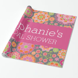 Shock rosa- och kalkgröna blommor - Möhippa Presentpapper