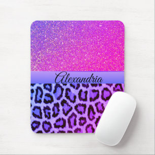 shock rosa och Lila Glam Leopard Musmatta