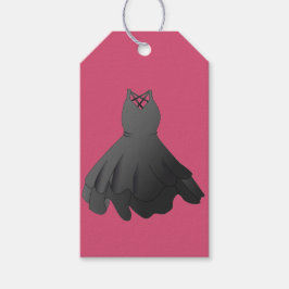 Shock rosa och Mode-Märkre med svart bländ Presentetikett