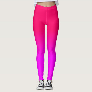 Shock rosa och neon rosa Ombre skuggar färg Leggings