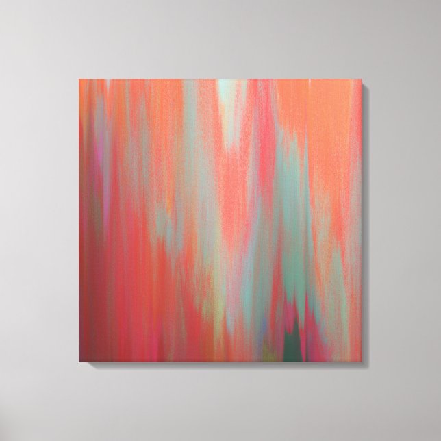 Shock rosa och Orange för modern Abstrakt Canvastryck (Framsida)