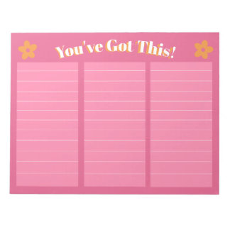 Shock rosa och Orange för Retro-Blommigt Anteckningsblock