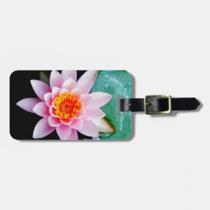 Shock rosa och orange Lotus vatten lily-blomma Bagagebricka