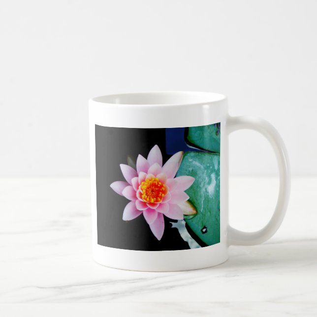Shock rosa och orange Lotus vatten lily-blomma Kaffemugg (Höger)