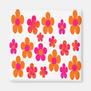 Shock rosa- och Orange-popup-konst Magnet