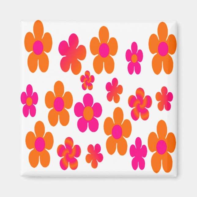 Shock rosa- och Orange-popup-konst Magnet (Framsidan)