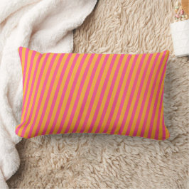 Shock rosa och Orange stripe Lumbarkudde