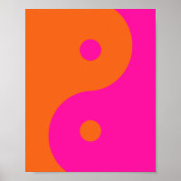 Shock rosa och Orange Yin Yang