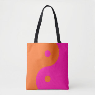 Shock rosa och Orange Yin Yang Tygkasse
