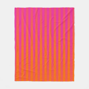 Shock rosa- och orangeGradated randar Fleecefilt