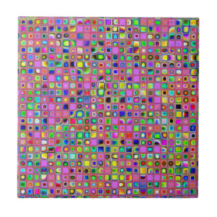 Shock rosa och Rainbow Färg Mosaic Tiles Mönster Kakelplatta