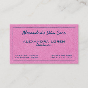 Shock rosa och Royal Blue Simple Linen Struktur Visitkort