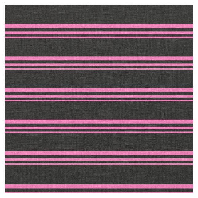 Shock rosa och svart Färgad, stripe/uttorkad Mönst Tyg (Närbild)