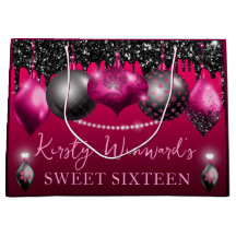 Shock rosa och svart julprydnadssötad 16