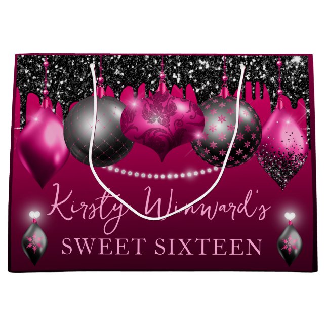 Shock rosa och svart julprydnadssötad 16 (Framsidan)