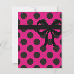 Shock rosa och svart Polka dots Inbjudningar