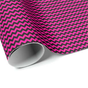 Shock rosa och Svart skrynkling Papprare Presentpapper