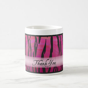 Shock rosa och Svarta tigern Rand Tack Kaffemugg