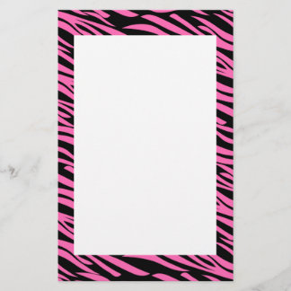 Shock rosa och Svarta Zebra tryck Brevpapper