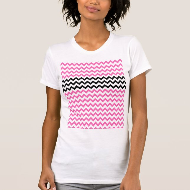Shock rosa- och svartsparre av Shirley Taylor Tee Shirt (Framsida)