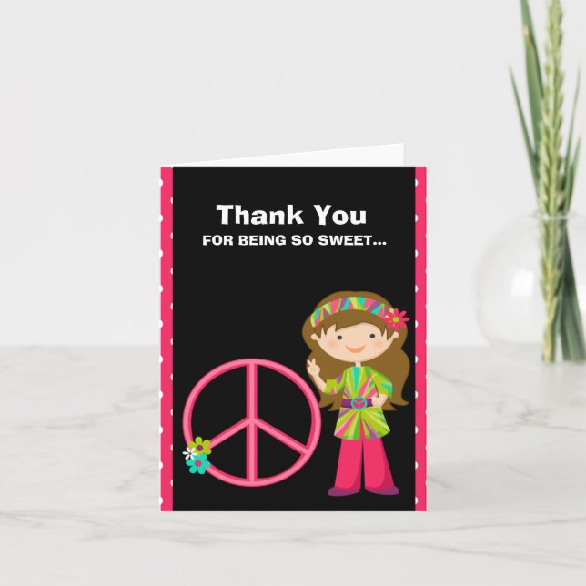 Shock rosa och svartvitt sebratack tack kort (Framsida)