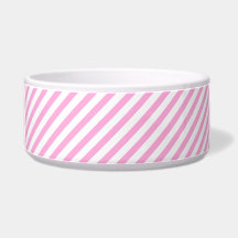Shock rosa och vit diagonal Rand Pet Bowl