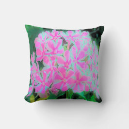 Shock rosa och vit Peppermynt Twist Garden Phlox Kudde