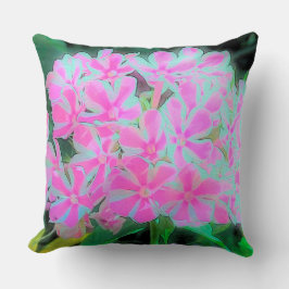 Shock rosa och vit Peppermynt Twist Garden Phlox Kudde