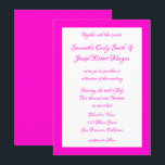 Shock rosa och Vita Bröllop Inbjudningar<br><div class="desc">Ljusstark färg-bakgrund i rosa med vit rektangel. Koordinera färg med din bröllop-palett. Söt skugga av shock rosa. Skapa din egen bröllopsinbjudan med söt kursivt kalligrafteckensnitt.</div>