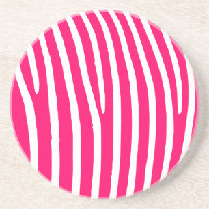 Shock rosa och Vita Zebra tryck Underlägg