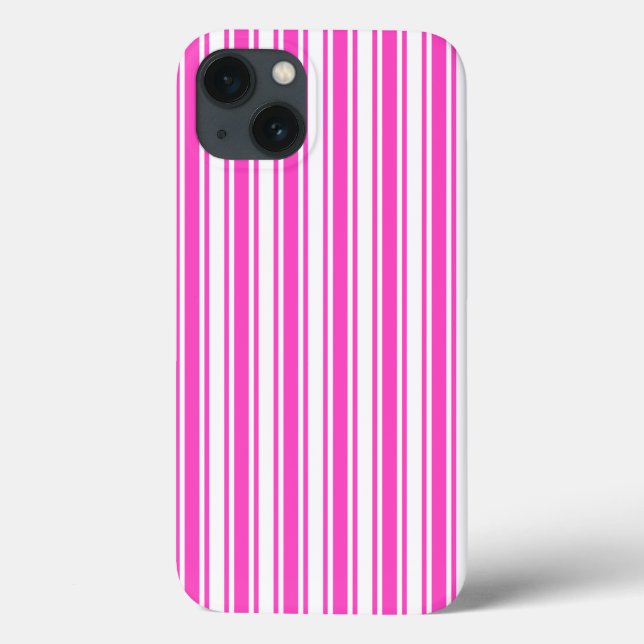 Shock rosa och vitt godis rand Fodral-Mate iPhone (Baksida)
