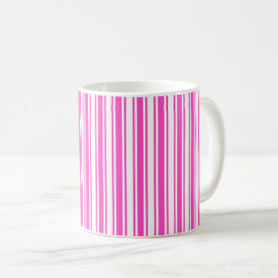 Shock rosa och vitt kandy rand kaffemugg
