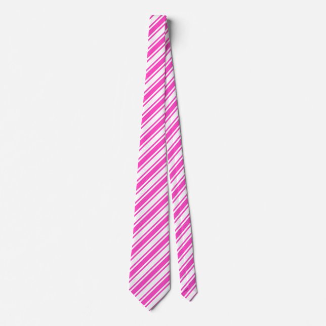 Shock rosa och vitt kandy rand slips (Framsida)