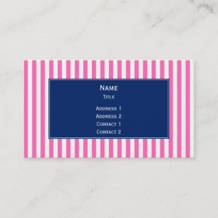 Shock rosa och vitt Rand med Royal Blue Visitkort