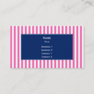 Shock rosa och vitt Rand med Royal Blue Visitkort