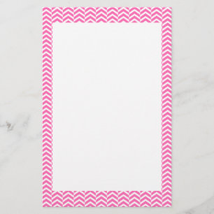 Shock rosa och White Chevron Mönster Brevpapper