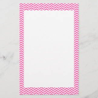 Shock rosa och White Chevron Mönster Brevpapper