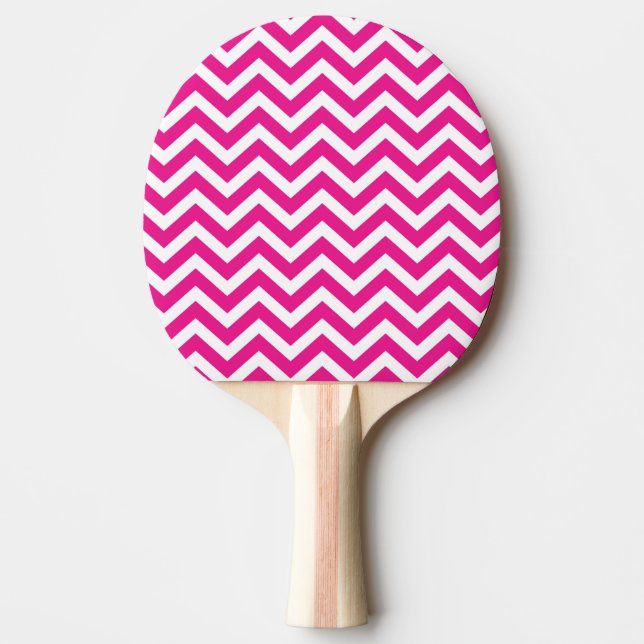 shock rosa och White Chevron Mönster Pingisracket (Framsidan)