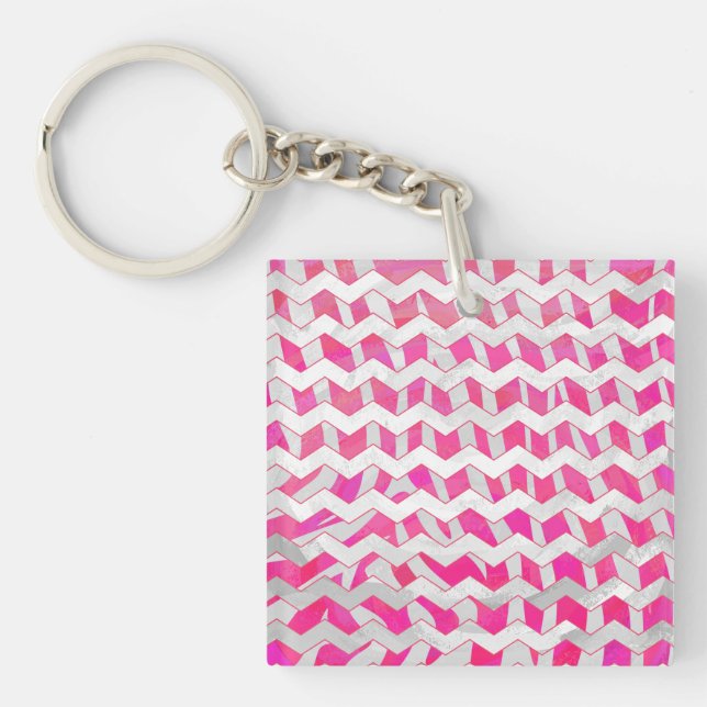 Shock rosa och White Chevron Zebra (Framsidan)