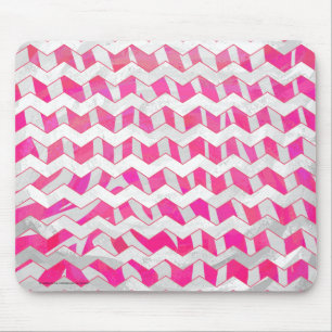 Shock rosa och White Chevron Zebra Musmatta