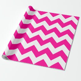 Shock rosa och White Extra Large Chevron Presentpapper