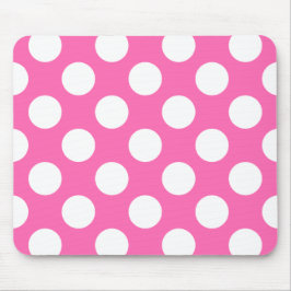 Shock rosa och White Polka Dot Mönster Musmatta