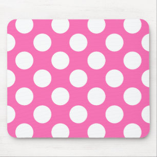 Shock rosa och White Polka Dot Mönster Musmatta