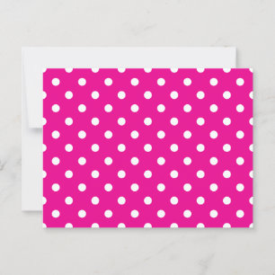 Shock rosa och White Polka dots Vykort